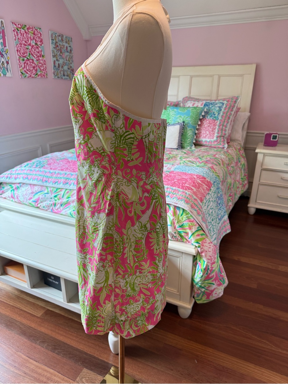 Lilly Pulitzer Pink & Green Backless Halter Dress - Picture 5 of 5
